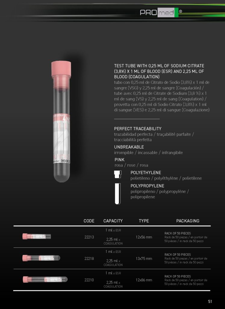 Sodium citrate tubes for esr