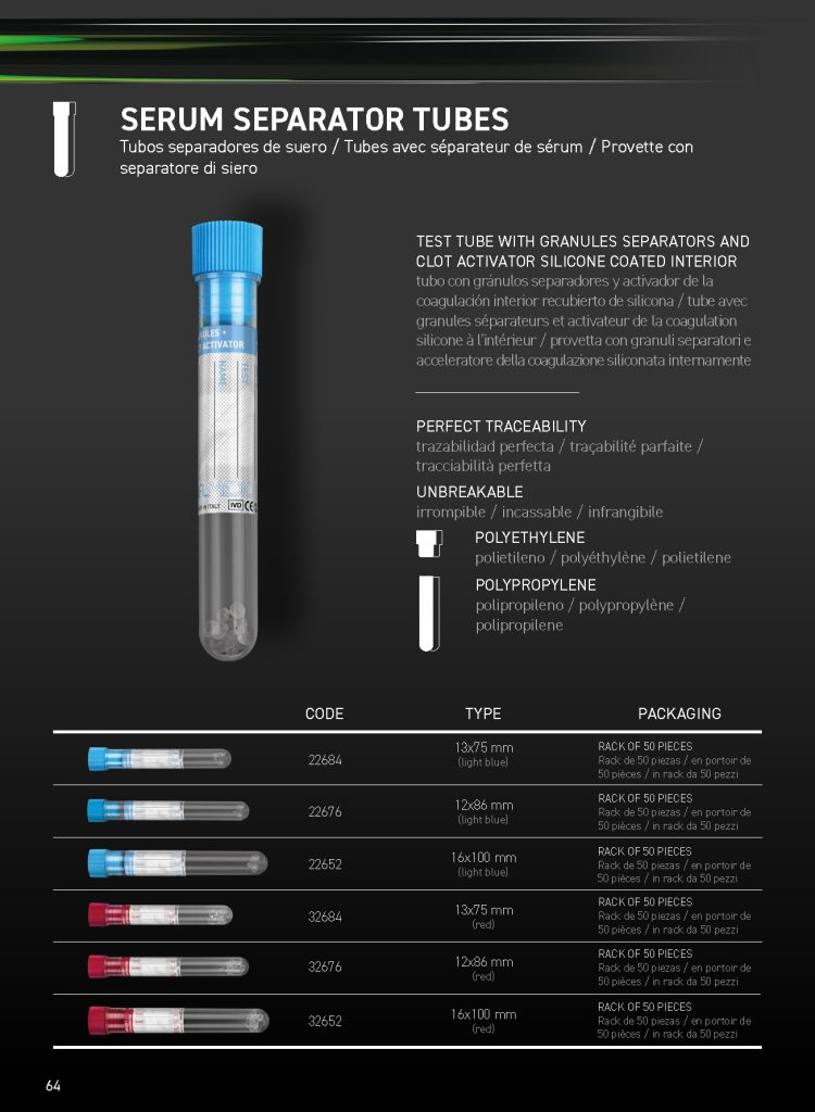 Serum separator tubes