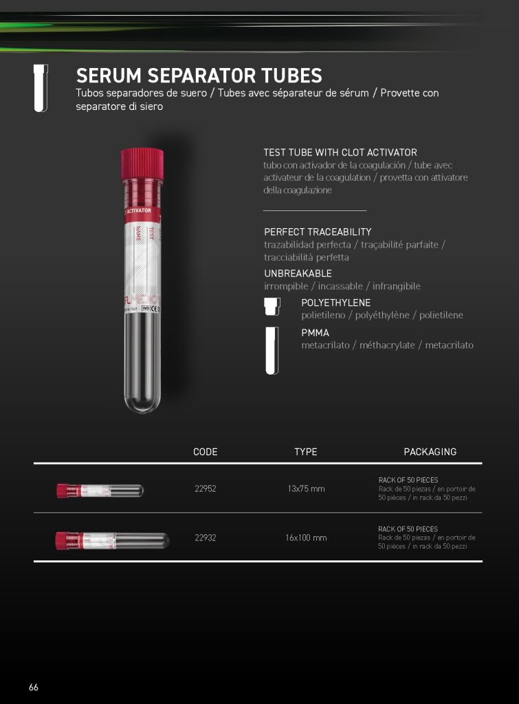 Serum separator tubes