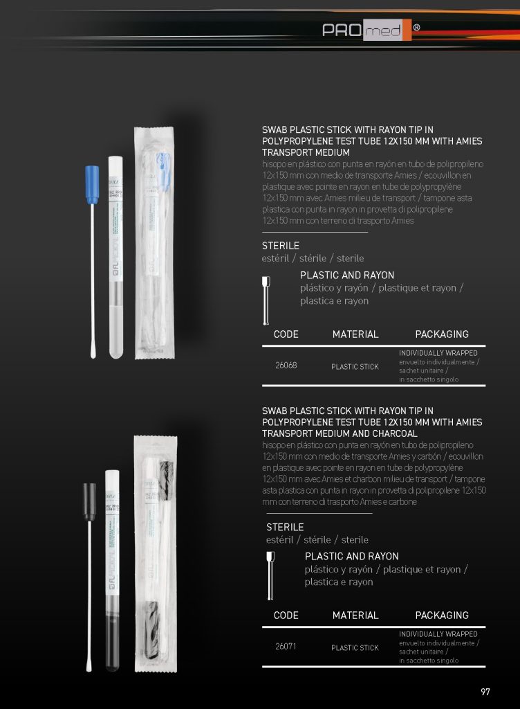 Swabs with transport medium