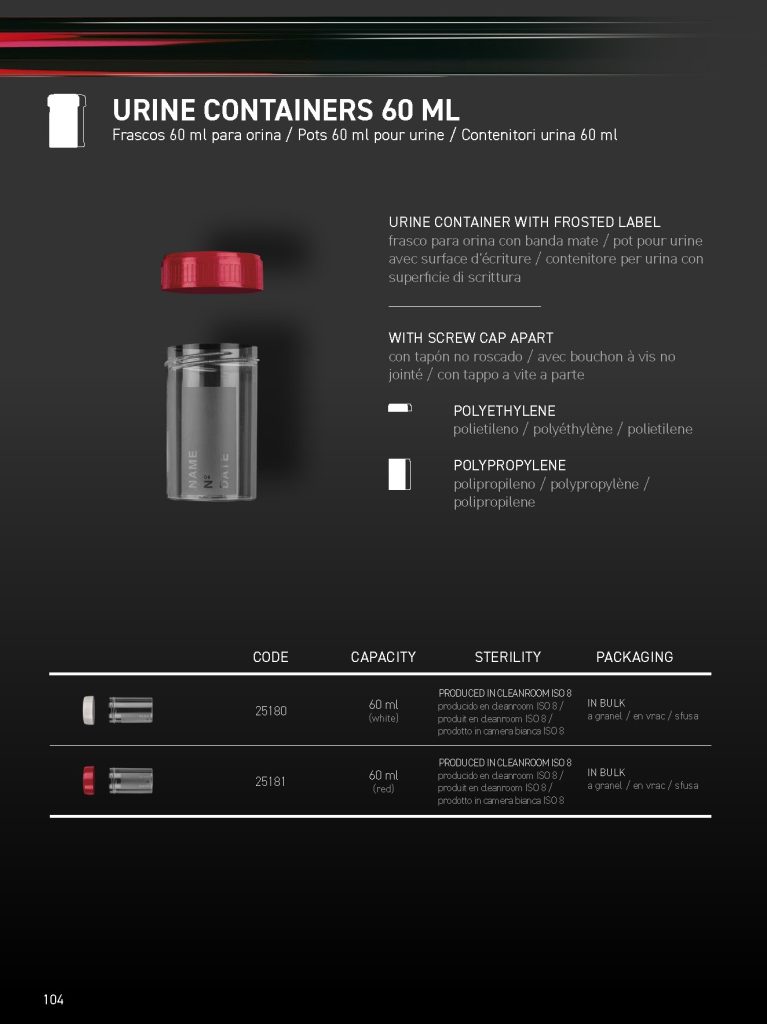 Urine containers 60 ml