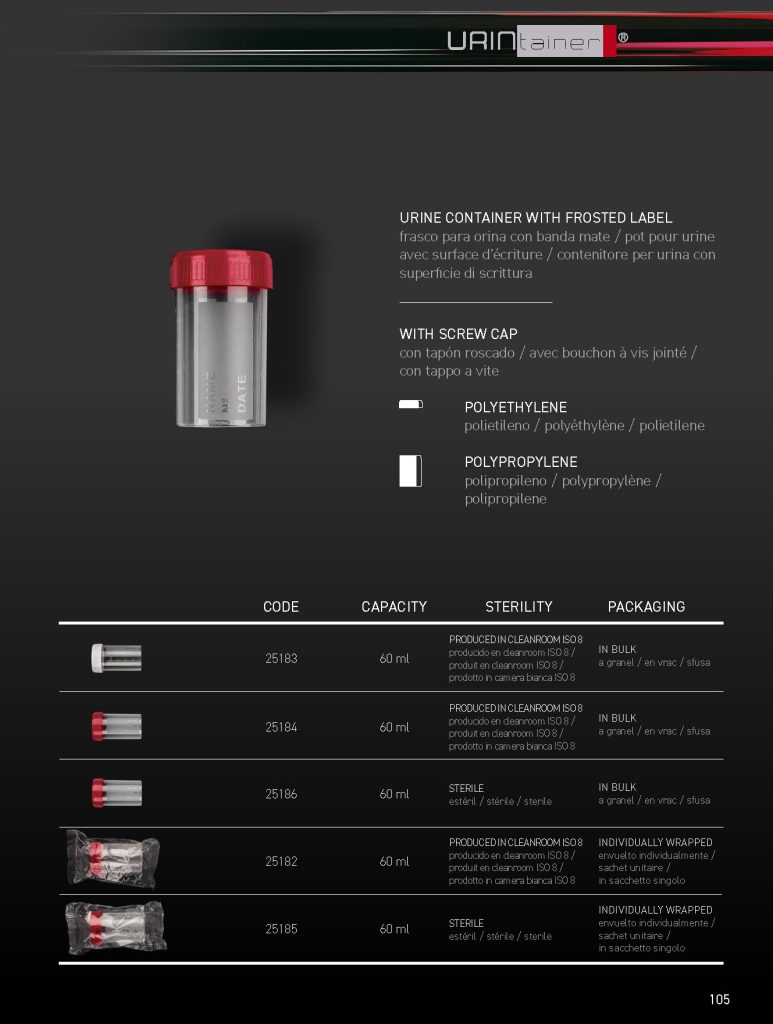 Urine containers 60 ml
