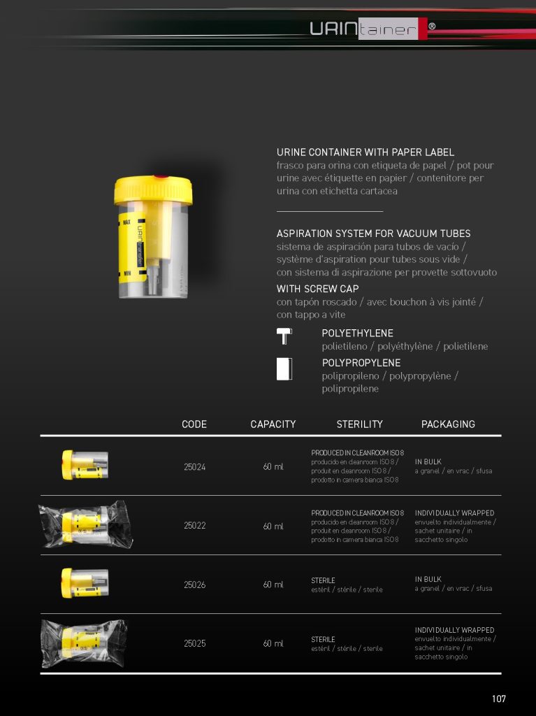 Urine containers 60 ml
