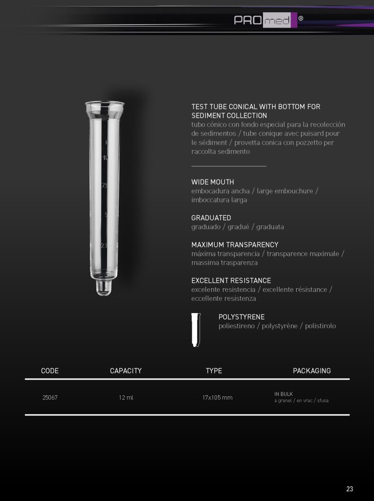 Test tubes in polystyrene for urine