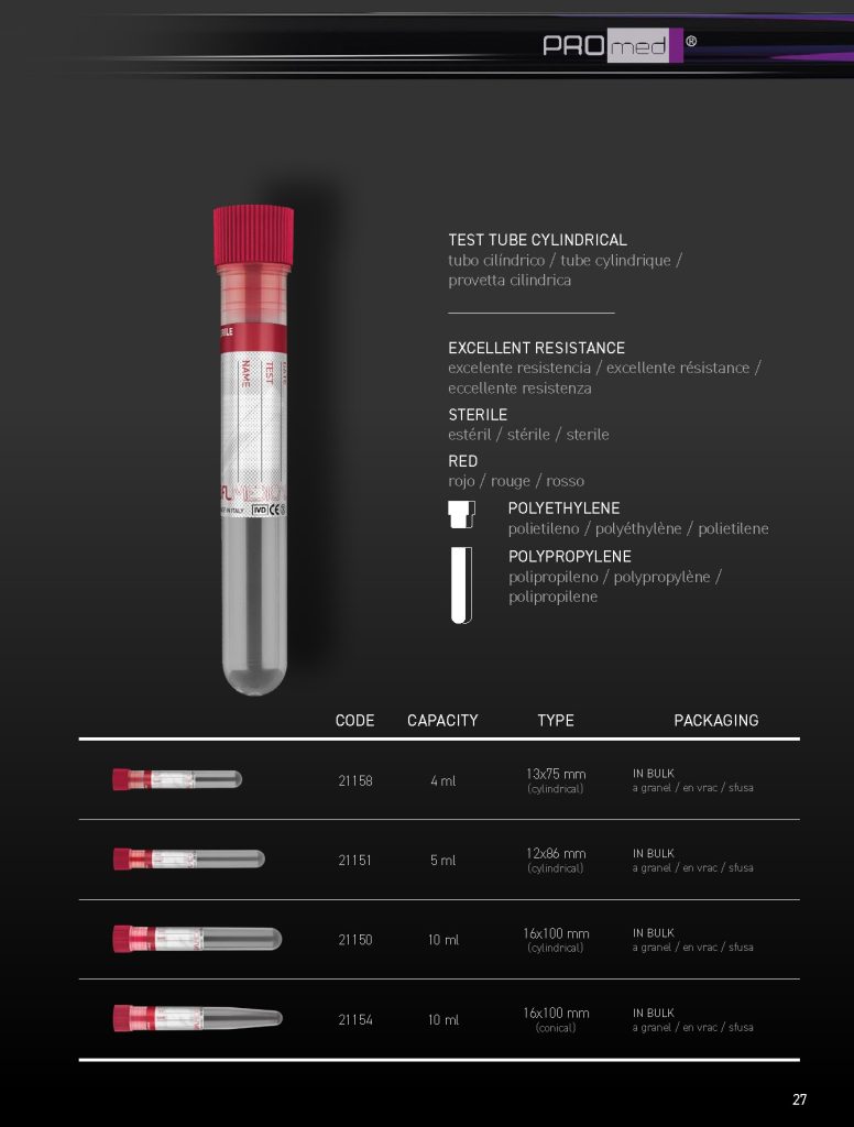 Sterile test tubes