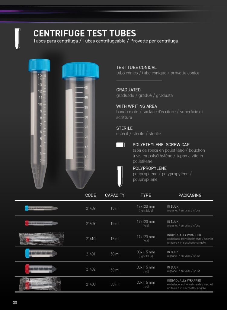 Centrifuge test tubes