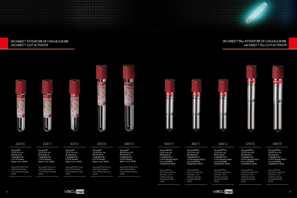 Vacumed® Clot activator tubes